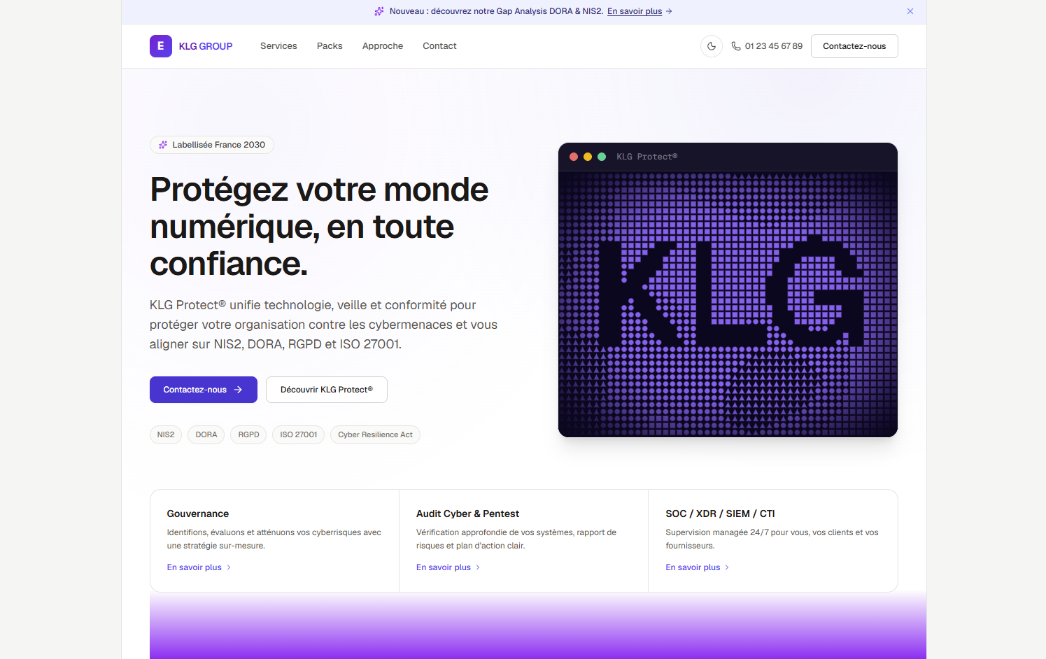 KLG Group landing page